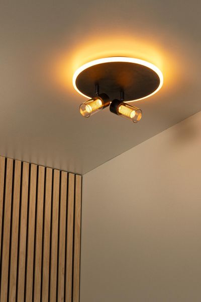 Lucide EVERINA - Flush ceiling light - Ø 30 cm - LED Dim. - CCT - 2200K/6500K - Black